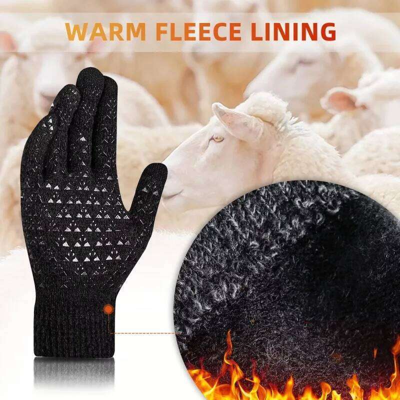 Winter Warm Touch Screen Waterproof Non-slip Thickened Knitted Gloves Suitable for Outdoor Driving Cycling and Skiing Y260115