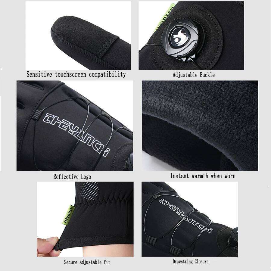 YANBIGUO Men's Winter Cycling With Touch Screen Adjustable Windproof Waterproof Gloves For Outdoor Motorcycle Skiing Y260115