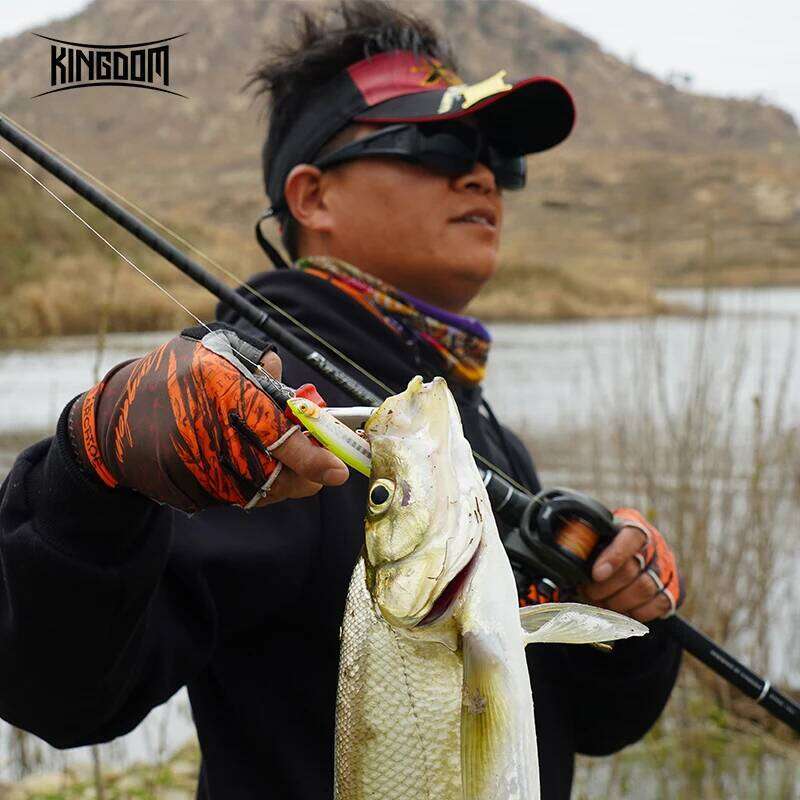 Kingdom Ice Lycra Fabric Anti-slip Fishing Gloves Outdoor Sports Breathable Cycling Bike Bicycle Camping Hiking Fingerless Glove Y260115