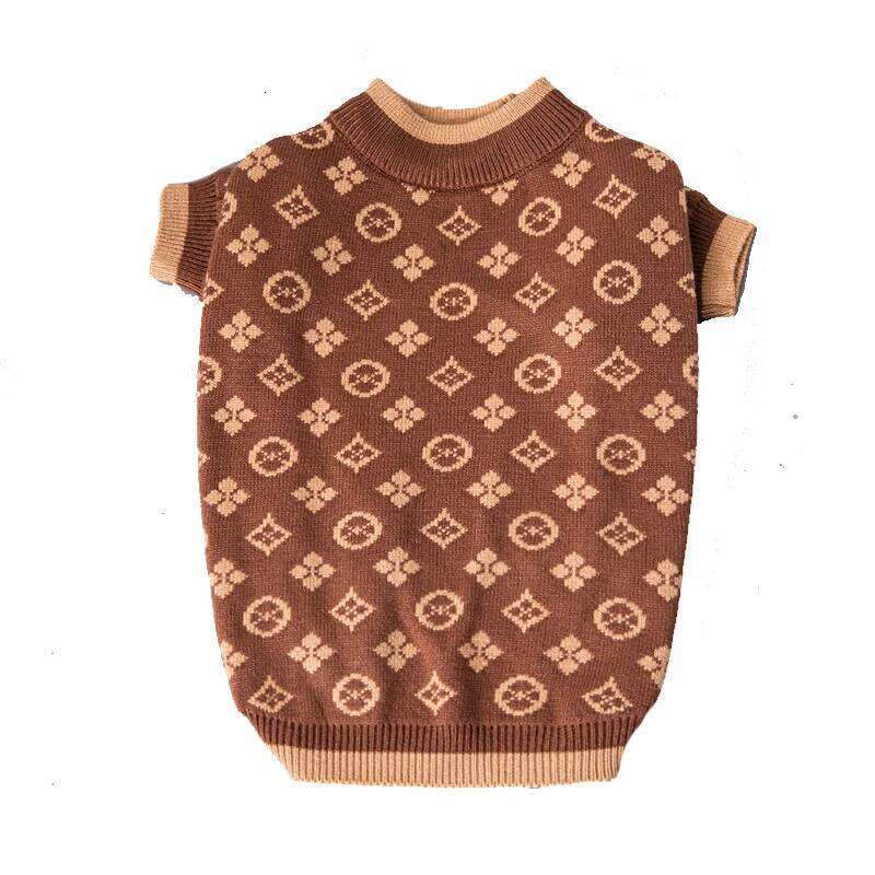 Soft Thick 2 Legged Xs-2Xl Luxury Winter Clothes Designer Brown Dog Knitted Sweaters Jumpers