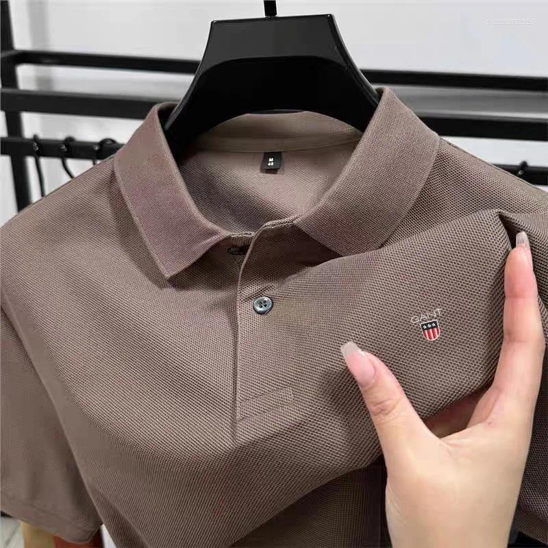 Men's Polos 2026 Summer Fashionable Short Sleeved Business Casual Comfortable Breathable Polo Shirt High-end Design Exquisite Embr
