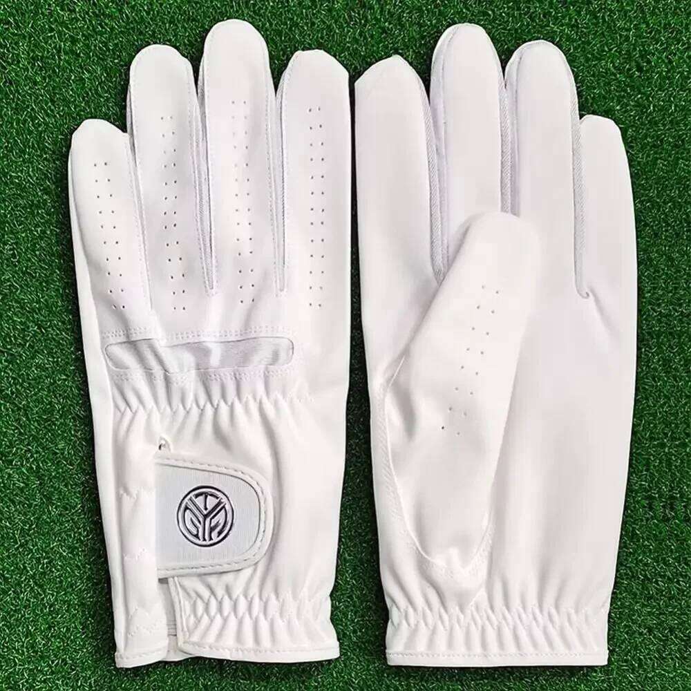 Sheepskin Men's Sports Breathable White Leather Golfing Glove Slip-Resistant Single Left Hand Golf Gloves Golfer Y260115