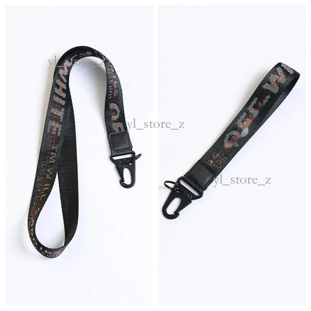 offwhite KeyChain Industrial Lanyard Long Keychain Yellow Nylon Strap Halter Fashion Lage Pendant Unisex Brand Designer Carved Alloy Buckle 660