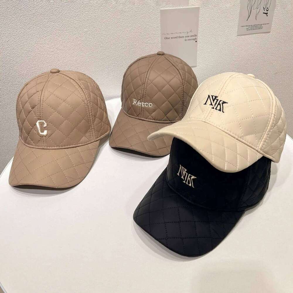 Women Cap Autumn Winter Children Plaid Embroidery Letter Baseball Hat Men Thickened Warm Y260115