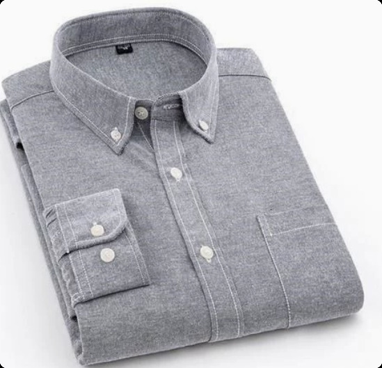 Men's Casual Shirts 100% Cotton Oxford Long Sleeve Embroidered Horse Without Pocket Solid Men Plus Size 5XL6XL 230130