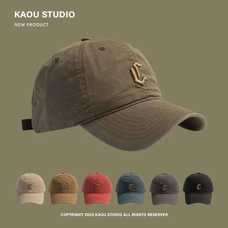 All-Match Men's and Women's Washed Baseball High Quality Three-Dimensional Embroidery Sunshade Hat Curved Brim Peaked Cap Y260115