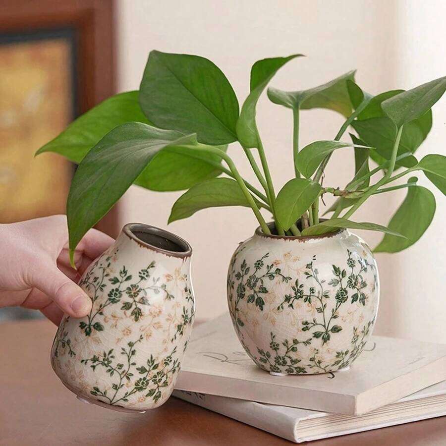 Ice Crackle Ceramic Handmade Vase Bohemian Art Home Decoration Suitable Fresh/Dry Flower Display For Living Rooms Offices C260116