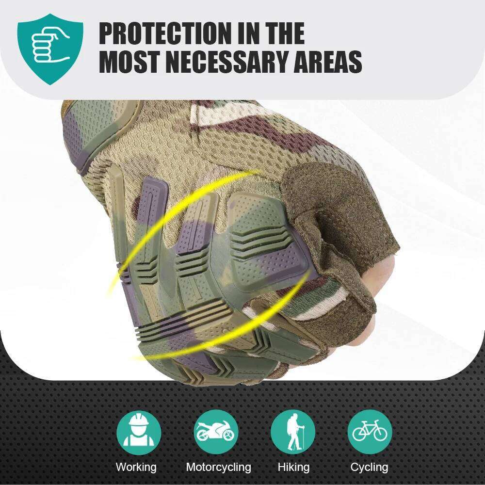 Tactical Half Finger Gloves Outdoor Sport Cycling Hunting Shooting Camping Hiking Combat Bicycle Non-slip Shock-proof Gear Men Y260115