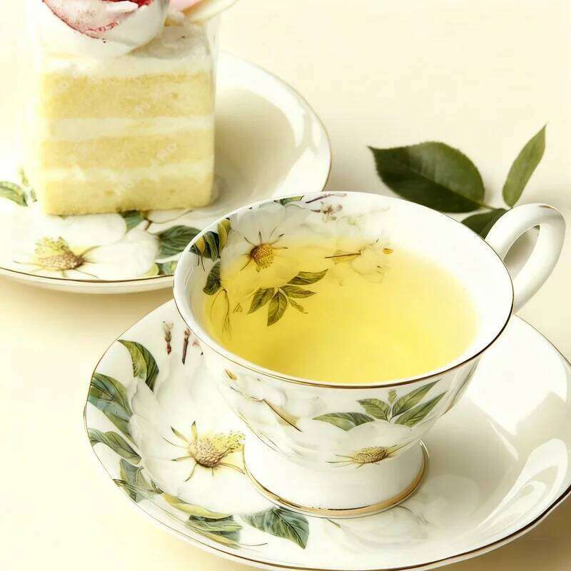 Ceramic teacup, European bone china coffee afternoon set, creative English black tea cup, pastoral style water cup