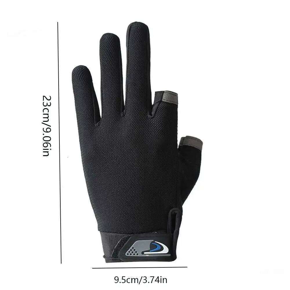 Sun Protection Fishing Protect Hand Anti-slip Two-finger Sports Moisture-wicking Bicycle Riding Gloves Outdoor Y260115