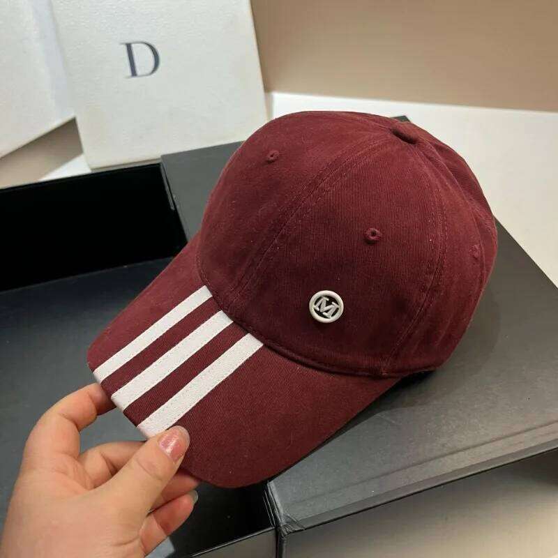 Black White Contrast Baseball Caps with Letter M Designer Adjustable Snapback for Men Women Outdoor Sport Casual Sun Hat Y260115