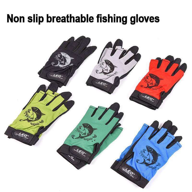 1 Pair 3 Fingers Cut Non-slip Fingerless Breathable Fishing Quick-drying Outdoor Sports Gloves Y260115