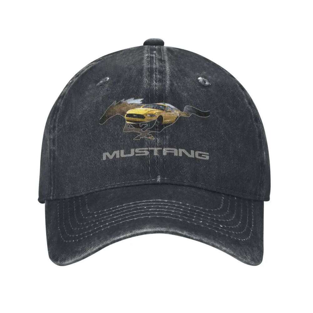 Ford Mustang GT Logo Emblem Design Yellow on Black Baseball Cap Winter hat custom Hat Hood For Men Women's Y260115
