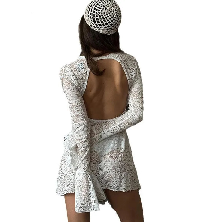 Woman Dress Summer Beach Skirt Women Solid Color Sexy Lace Beach Bikini Swimsuit Cover Up Sun Protection Clothing 260114