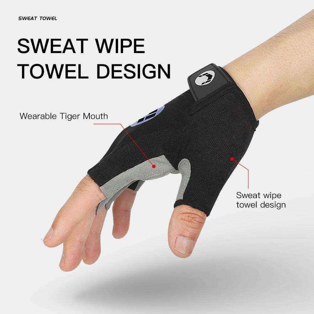 MTB Road Bike Half Finger Anti Slip Cycling Motorcycle Men Sport Fitness Bicycle Fingerless Gloves Y260115
