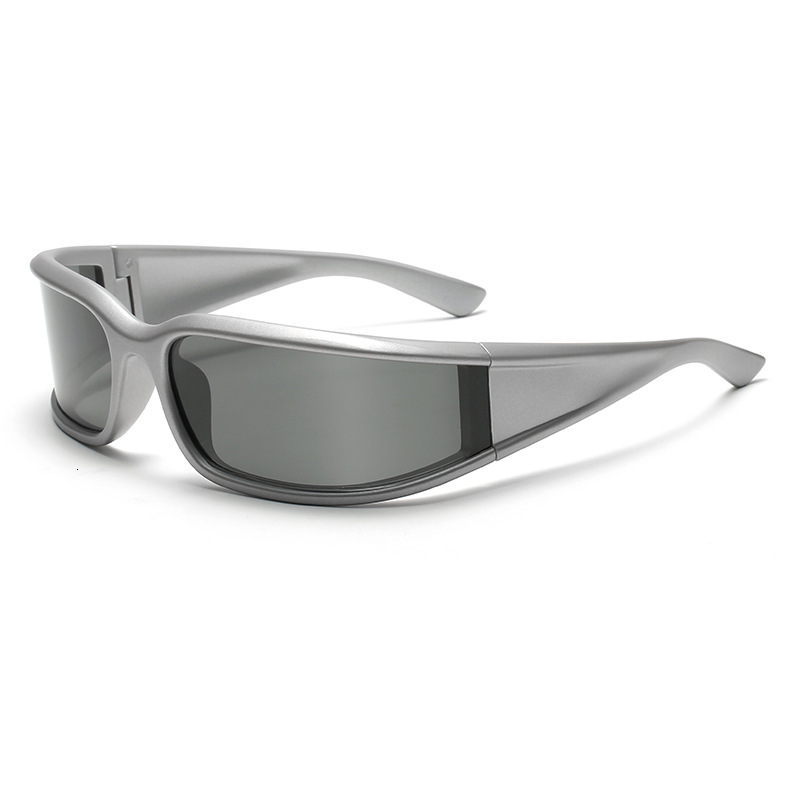 irregular Sunglasses High-End Headband Sunglasses For Women Narrow Frame Curved Anti-Uv Y2k Hot Girl Cycling Windproof Goggles