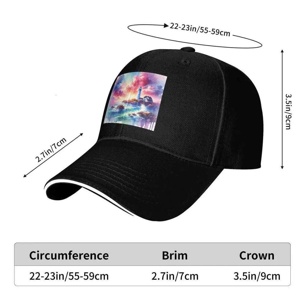 Lighthouse Art and Watercolor Paintings Baseball Cap Anime Hat golf hat genuine Men's Women's Y260115