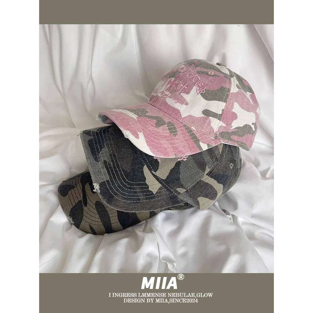 American Retro Old Cross Embroidery Camouflage Women Versatile Face Small New Casual Soft Top Sun Baseball Cap Men Y260115