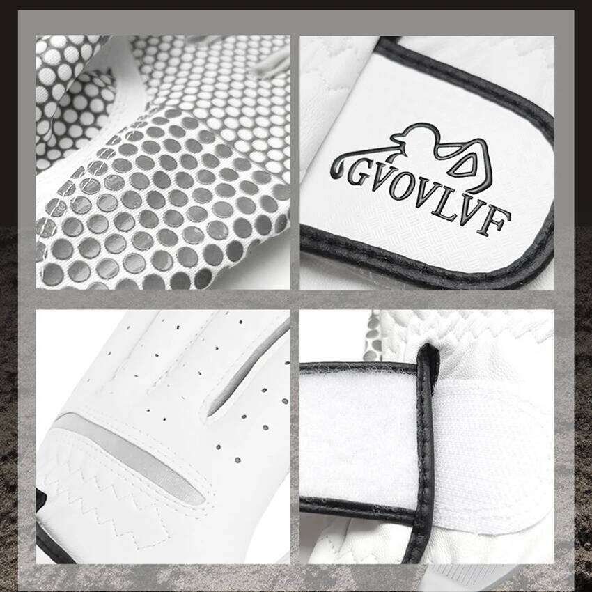 GVOVLVF Golf glove Genuine Sheepskin Leather Men White Breathable Glove for golfer Anti Slip Soft and Comfortable Gift Y260115