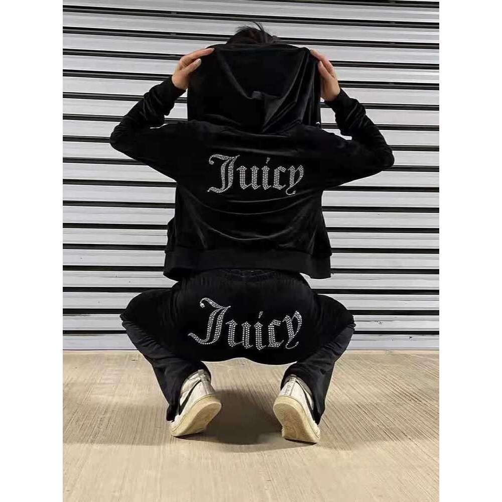 Juicy Tracksuit Hoodies Designer Hoodie 2 Piece Suit Slim Casual Juicy Coutures Tracksuit Trend Y2k Eaby Graphic Hoodie Fashion Letter Sticker Retro Sportswear 671