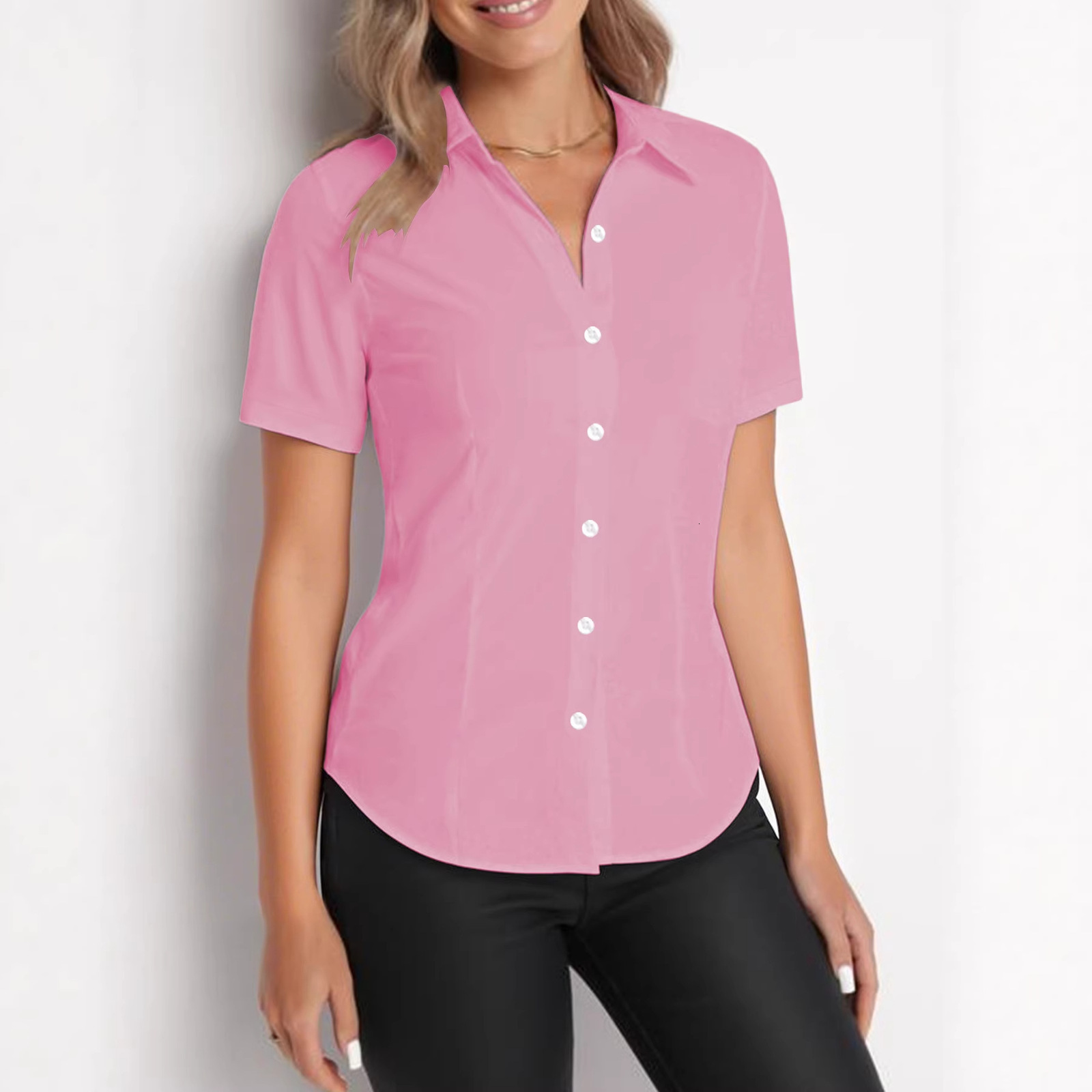 Womens Shirt Formal Shirt Elegant Korean Style Slim Fit Inner Wear Office Top 210430