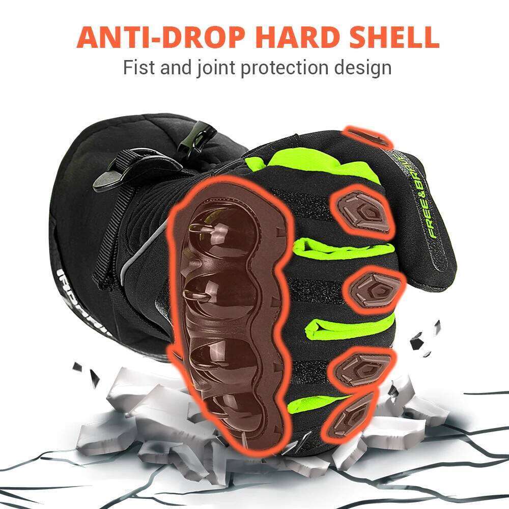 Men Winter Warm Waterproof Off-road Motorcycle Riding Reflective Touch Screen Outdoor Gloves Black Y260115