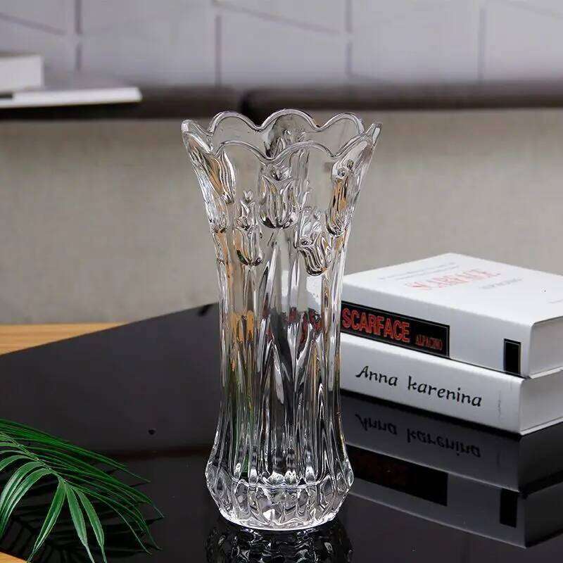 Thick Heavy Crystal Glass Vase Creative Living Room Decor for Lilies Bamboo Lead Free C260116