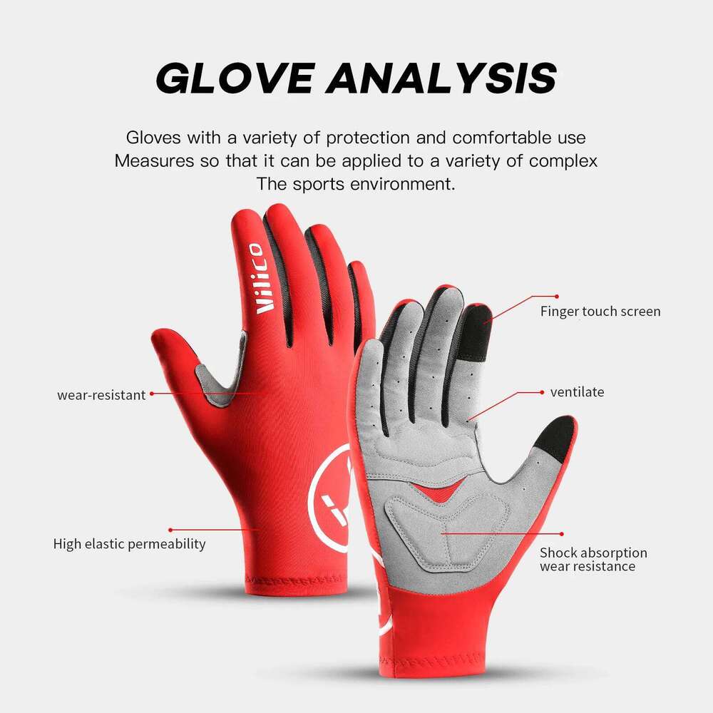 Touch Screen Long Full Half Fingers Gel Sports Cycling MTB Road Bike Riding Racing Women Men Bicycle Gloves Y260115