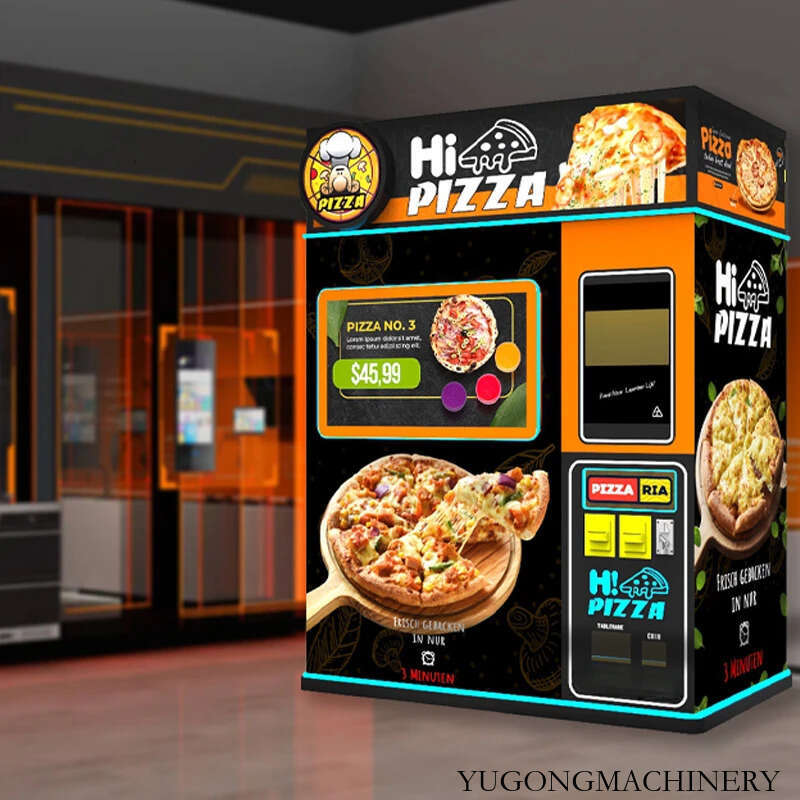 Automated Pizza Vending Machine with Smart Touch Screen Interface 2 Min Fresh Pizza Baking Kiosk for Amusement Parks and Gas Stations