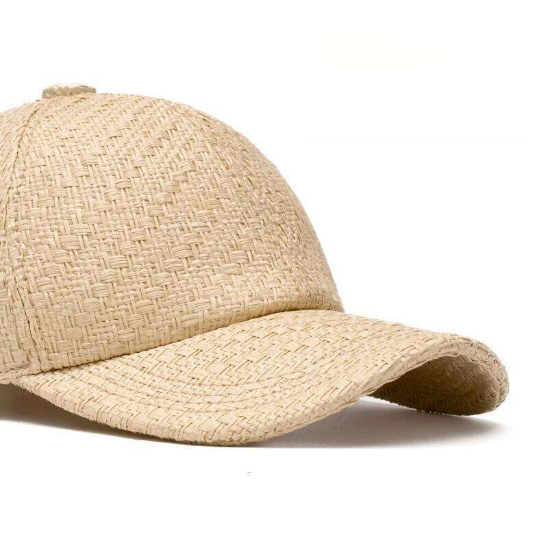 Spring Summer Unisex Baseball Cap Breathable Straw Material with Woven Craft Pixel Pattern Adjustable 56-61cm Y260115
