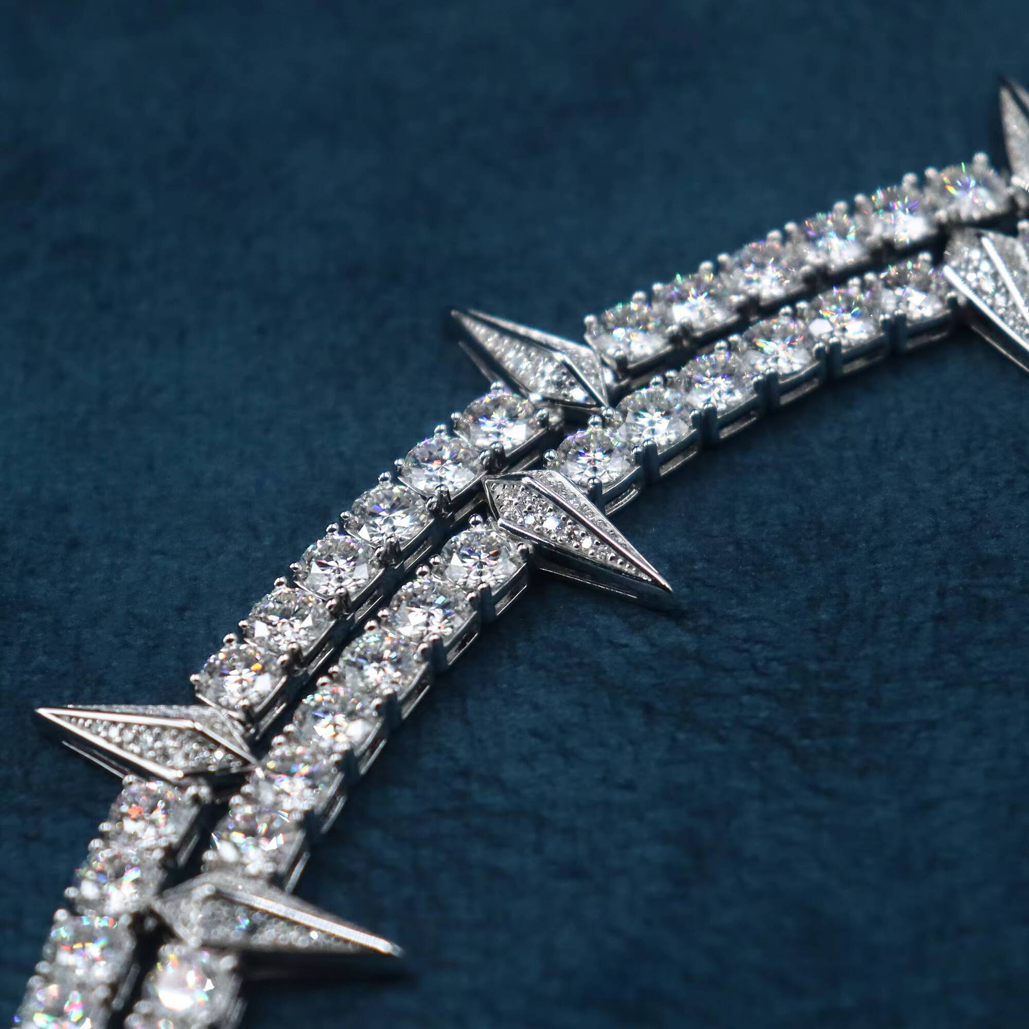 New Model 2025 Moissanite Diamond Tennis Necklace - 925 Sterling Silver Cuban Link Chain for Men and Women