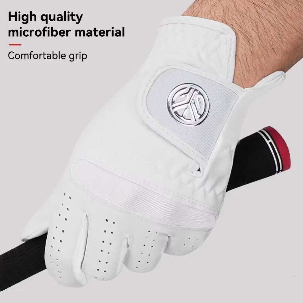 Soft Sheepskin Men's Sports Breathable White Leather Golfing Glove Single Left Hand Maximum Grip Golf Gloves Golfer Y260115