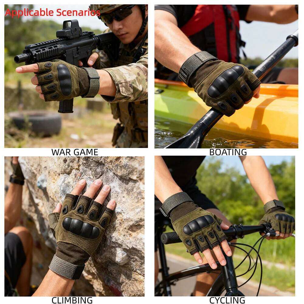 DIZETION Military Tactical Half Finger Gloves for Men - Outdoor Shooting Airsoft Hunting Motorcycle Cycling Gear Y260115