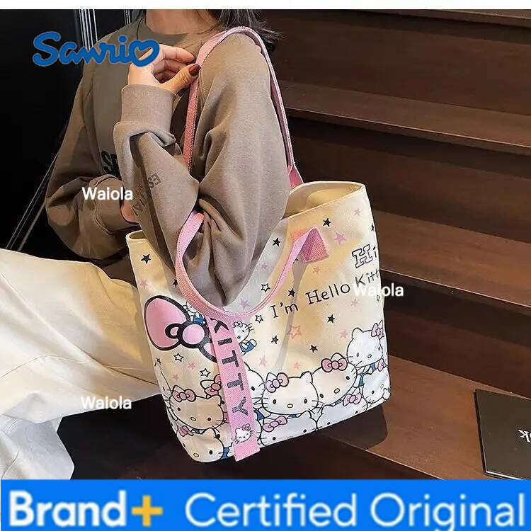 Sanrio Hello Kitty Shoulder Large Capacity Fashion Cartoon Bag Cute and Versatile Wear Resistant Comfortable Canvas Bags H260116 - view 3
