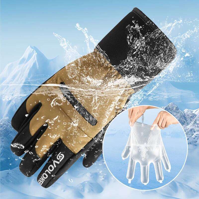 Touchscreen Motorcycle Windproof Skiing Gloves, Warm Winter Fingerless Gloves For Men And Women, Thickened Y260115