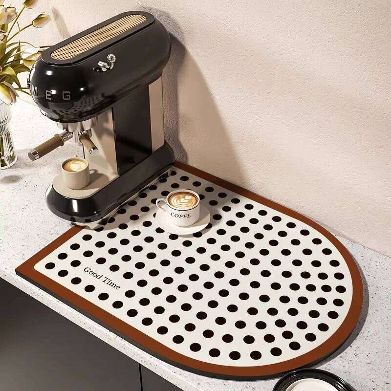 Nordic Kitchen Countertop Draining Arched Coffee Machine Pad, Dish And Bowl Anti-Slip Drying Mat, Home Decoration