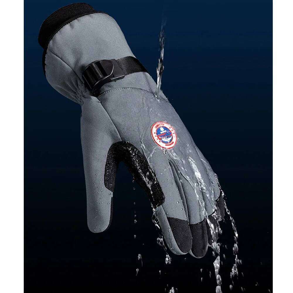 Men's Winter Cycling Gloves Outdoor Sports Waterproof Motorcycle Heated Ski Touch Screen Fleece Women Non-slip Warm Full Finger Y260115