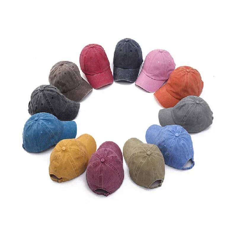 Solid Washed Denim Baseball Cap Vintage Unisex Cotton Sport Hat Outdoor Soft Top Breathable Versatile Sunshade Caps Women Men Y260115