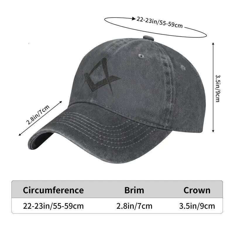 Personalized Cotton Freemason Symbol Baseball Cap Men Women Breathable Masonic Mason Freemasonry Dad Hat Sports Y260115