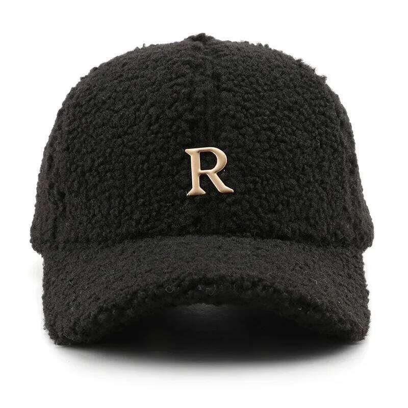 Winter Green Lambswool Baseball Caps For Men Brand Warm Women Hat Travel Windproof Face Cap Gold Letter Fashion Hats Gorras Y260115