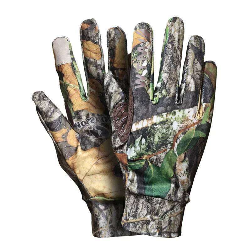 Hunting Bionic Camouflage Touch Screen Breathable Full Finger Anti-Slip Shooting Fishing Quick-Dry Elastic Gloves Y260115