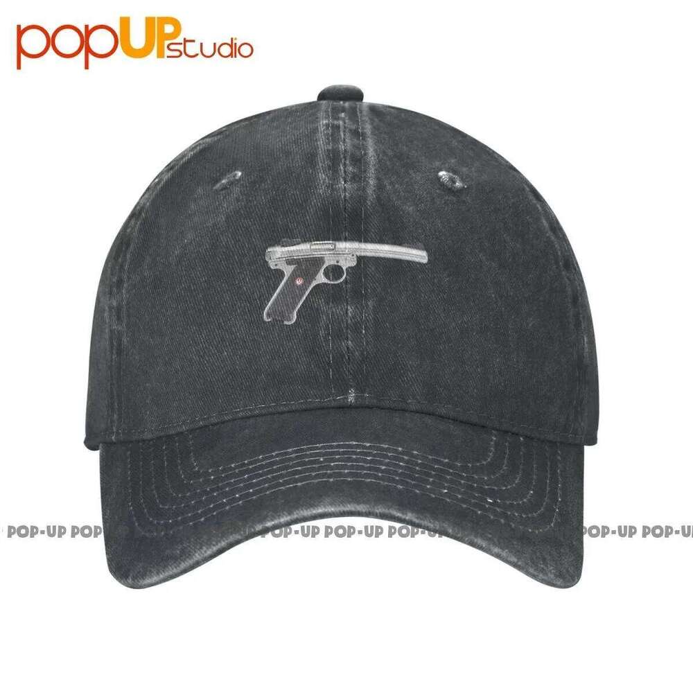 Ruger Mark Iv Pistol Trees Texture Washed Denim Baseball Cap Trucker Hats Design Adjustable Y260115