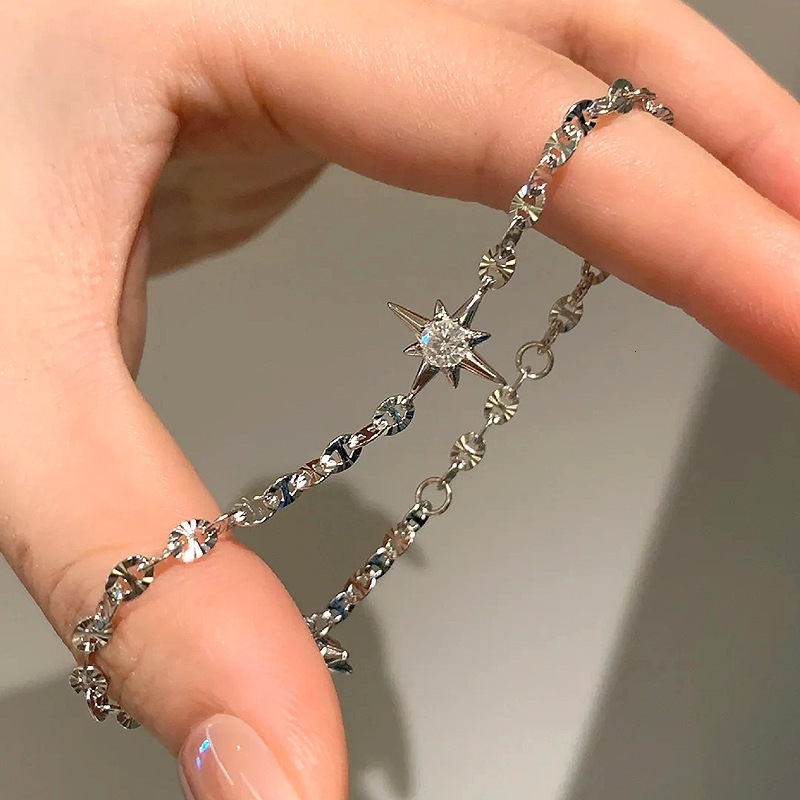 Luxury Brand Designer Jewelry Xiaohongshu Same Style Sparkling Star Bracelet For Women, Explosive Comet Meteor Pentagram Lucky Star Jewelry