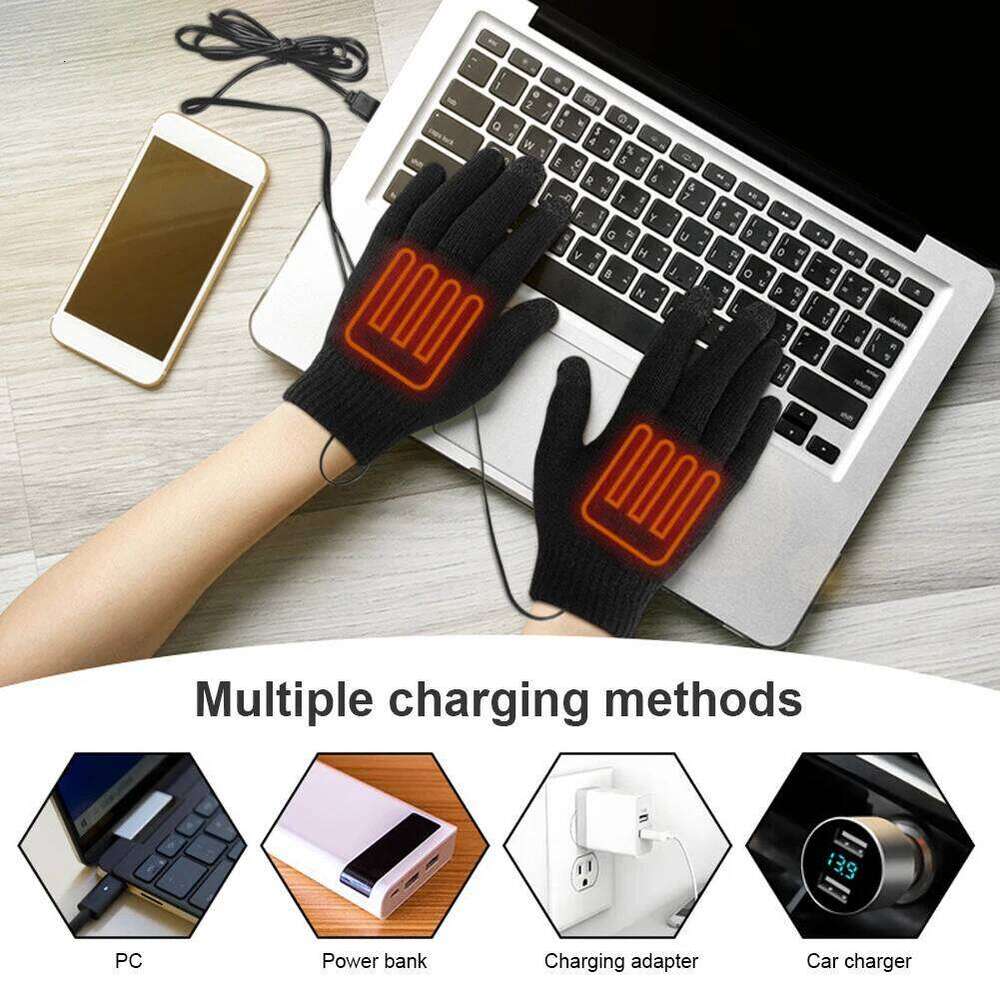 Winter Heated Gloves for Women Man Touch Touchscreen Thicken Thermal Arthritis Pain Relief USB Knitted Hand Warmer 1 Pair Y260115