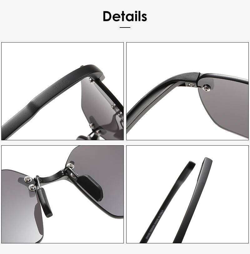 TAG hezekiah Outdoor Sunglass men Ultra Light Pure Titanium Rimless Sunglasses UV400 Protection TH40005U 26H0116