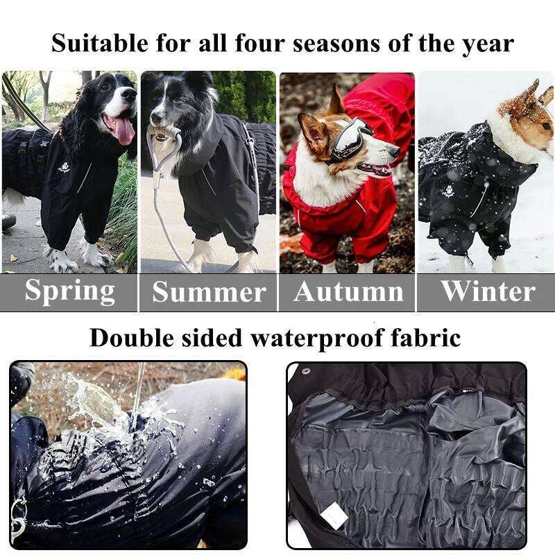 Famous brand Waterproof Pet Dog Outdoor Jacket Clothes Winter Warm Coat Big Jumpsuit Reflective Raincoat For Small Medium Large Dogs pupakaIK