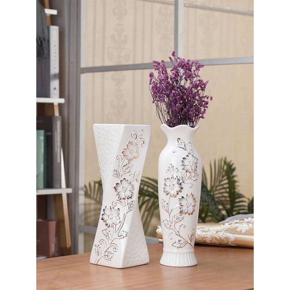 30cm Porcelain Handmade Handicrafts Fashion Ceramic Tabletop Flower Vase Study Hallway Home Wedding Decoration C260116