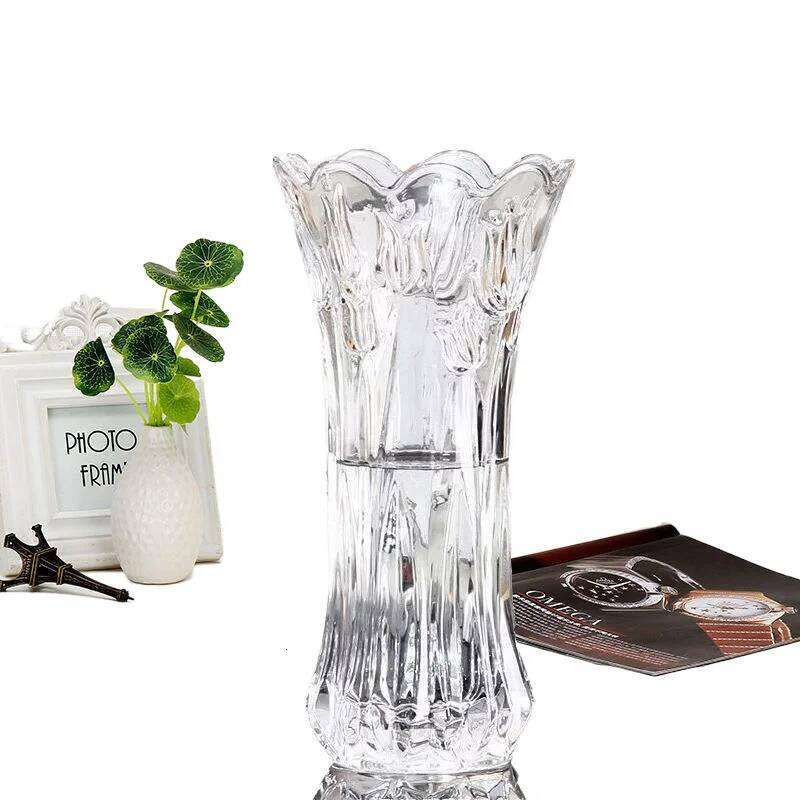 Thick Heavy Crystal Glass Vase Creative Living Room Decor for Lilies Bamboo Lead Free C260116