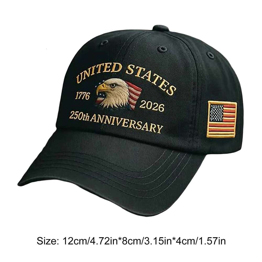 US 250th Anniversary Soft Embroidery Peak Cap Breathable Retro Printed Baseball Hat for Activities Hiking Camping Picnic Y260115
