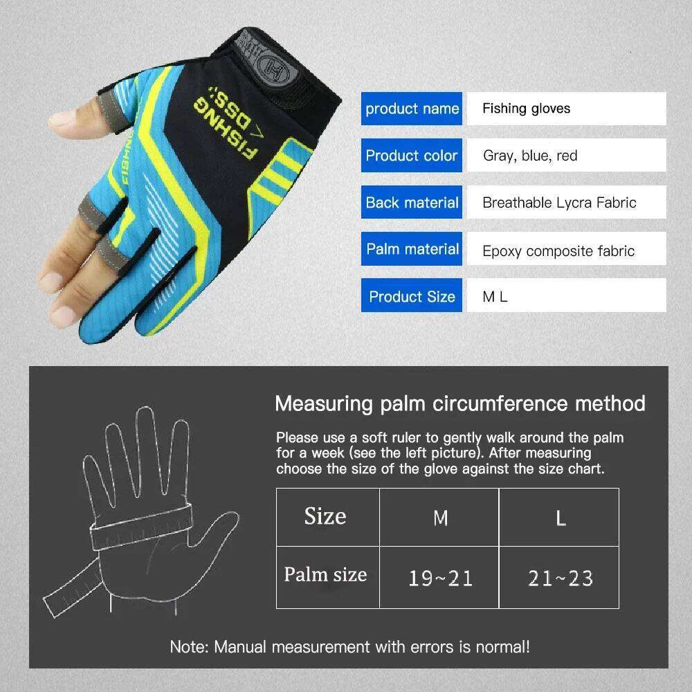 Three Fingers Cut Tool for Men Anti-slip Outdoor Gloves Fishing Accessories Fish Finder Elasticity Glove Y260115